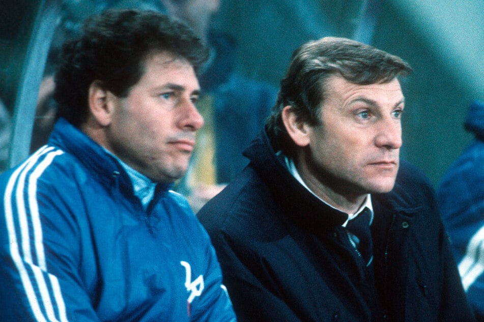 Eduard Geyer (r.) war der letzte Nationaltrainer der DDR. Sein Co war der vor wenigen Tagen verstorbene Eberhard Vogel (†83).