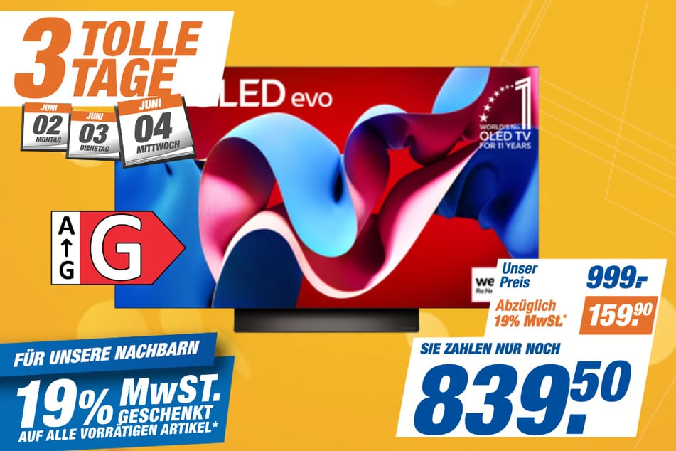 48-Zoll LG-Fernseher für 839,50 statt 999 Euro.