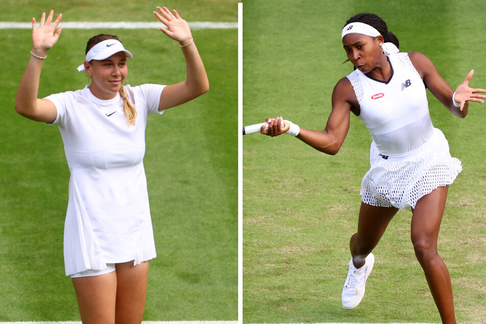 Coco Gauff (r.) lost to fellow American Amanda Anisimova at Wimbledon.