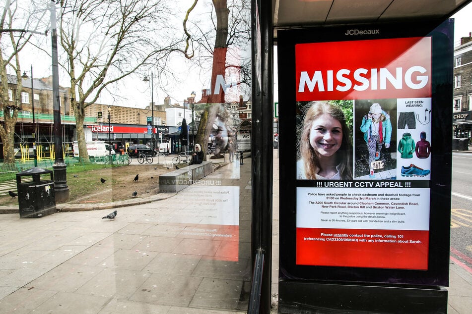 Missing signs were hung around Clapham, London, after Sarah Everard (33) disappeared.
