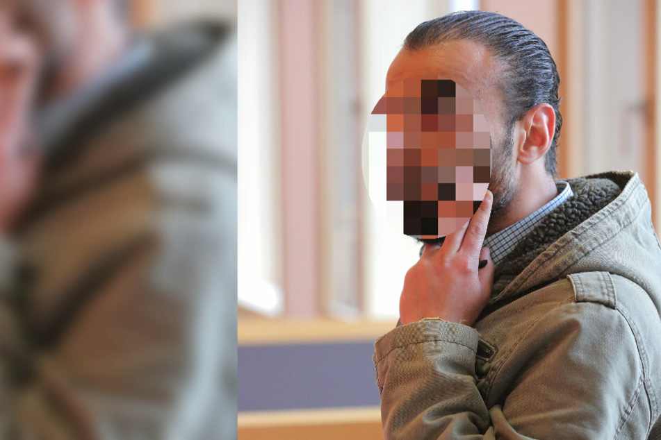 Abdalla Mohamed E. (29) zeigt seine Narbe am Ohr, die er vom Schnitt zurückbehielt.