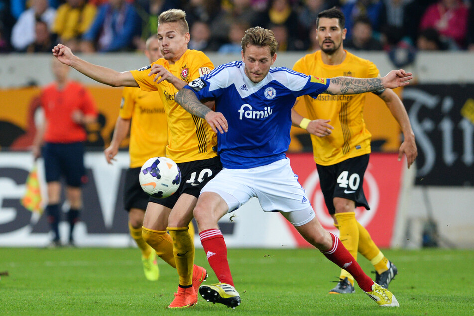 Luca Dürholtz (28, l.) lief zwischen 2014 und 2016 42-mal für Dynamo Dresden auf.