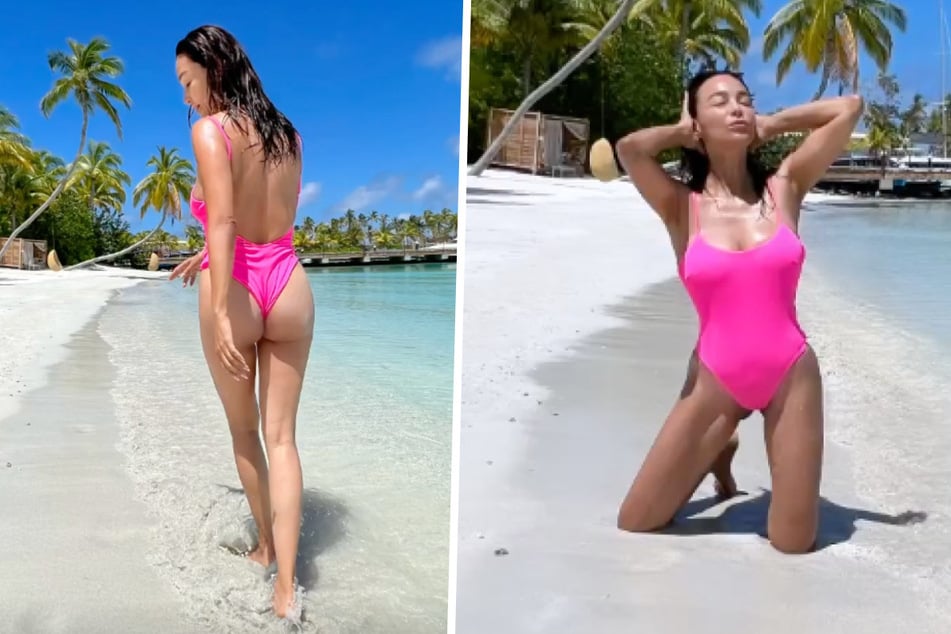 Am Strand setzte die 54-jährige Werbeikone ihren Körper wie gewohnt gekonnt in Szene.
