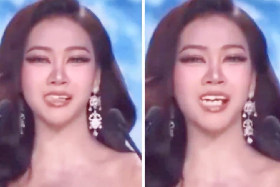 Kandidatin Kamolwan Chanago (18) verlor bei ihrer Rede plötzlich ihre künstliche Zahnreihe.