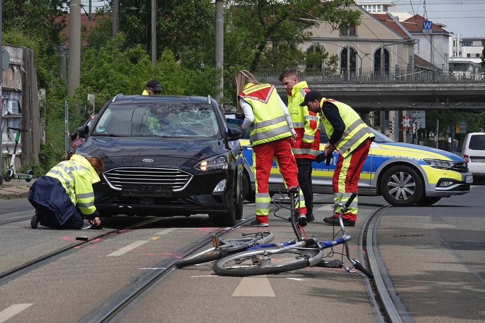 Laut Statistik werden in Dresden in den letzten Jahren verhältnismäßig viele Radfahrer in Unfälle verwickelt wie hier an der Freiberger Straße.