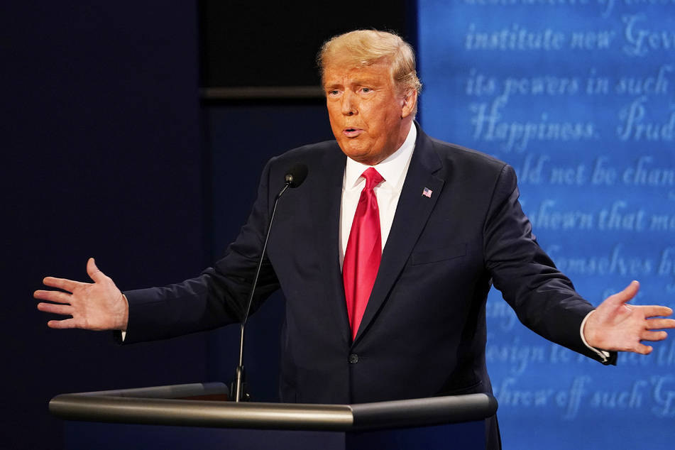US-Präsident Donald Trump spricht beim letzten TV-Duell in der Belmont University.