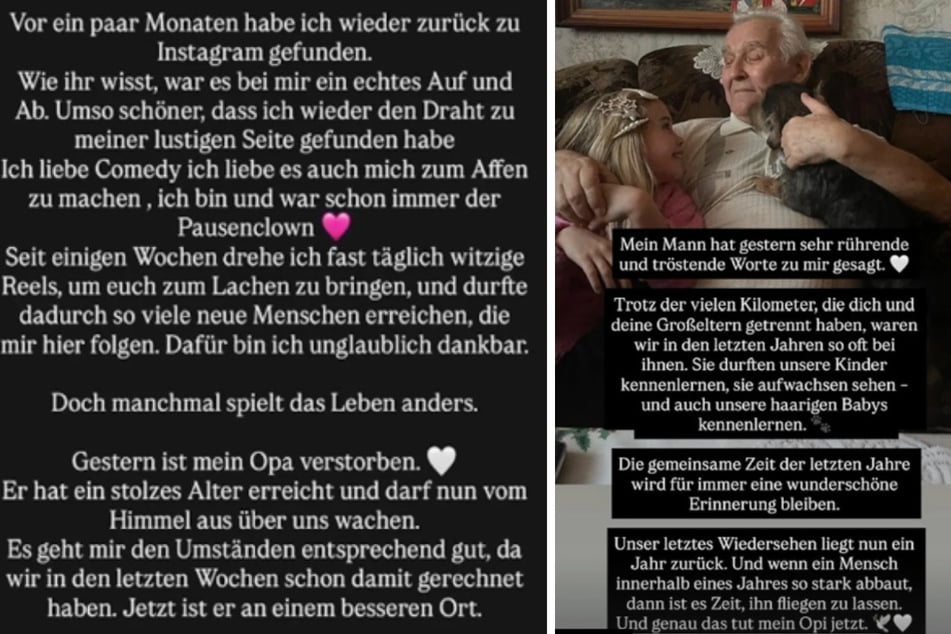 Mit rührenden Worten nimmt die 36-Jährige auf ihrem Instagram-Kanal Abschied.