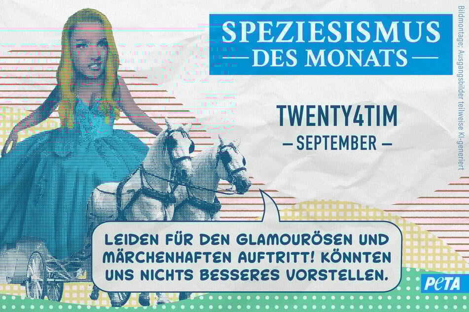 PETA kritisierte Twenty4Tim (25) für dessen Auftritt, mit dem er ein rückschrittliches Bild vermittelt habe, das dazu beitrage, Tierausbeutung zu normalisieren.