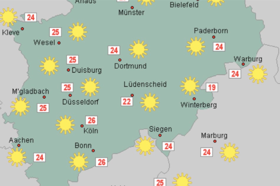 Für Mittwoch ist für Köln wie das gesamte restliche NRW warmes Spätsommerwetter vorhergesagt.