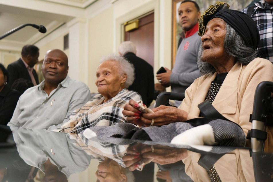 Tulsa Race Massacre survivors Viola Ford Fletcher (c.) and Lessie Benningfield Randle (r.) have been fighting for acknowledgement and repair for more than 100 years.