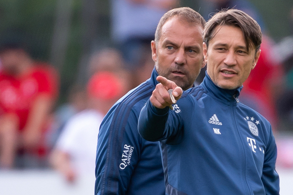 Niko Kovac und sein damaliger Co-Trainer und jetzt Triple-Coach Hansi Flick.