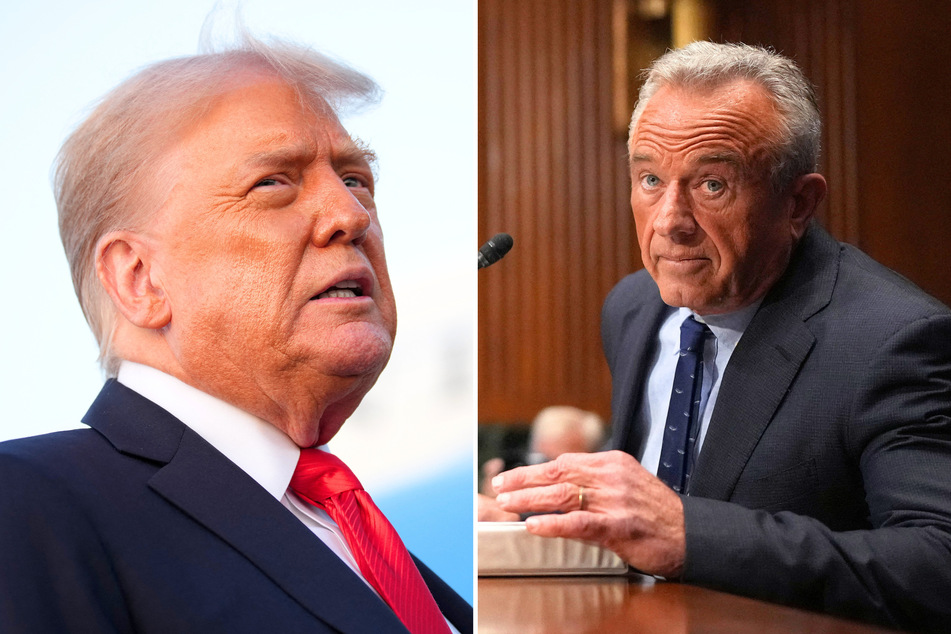 Robert F. Kennedy Jr. (r.) has reportedly been asked to "tone down" his vaccine rhetoric as Donald Trump (l.) seeks credit for his handling of the Covid-19 pandemic.