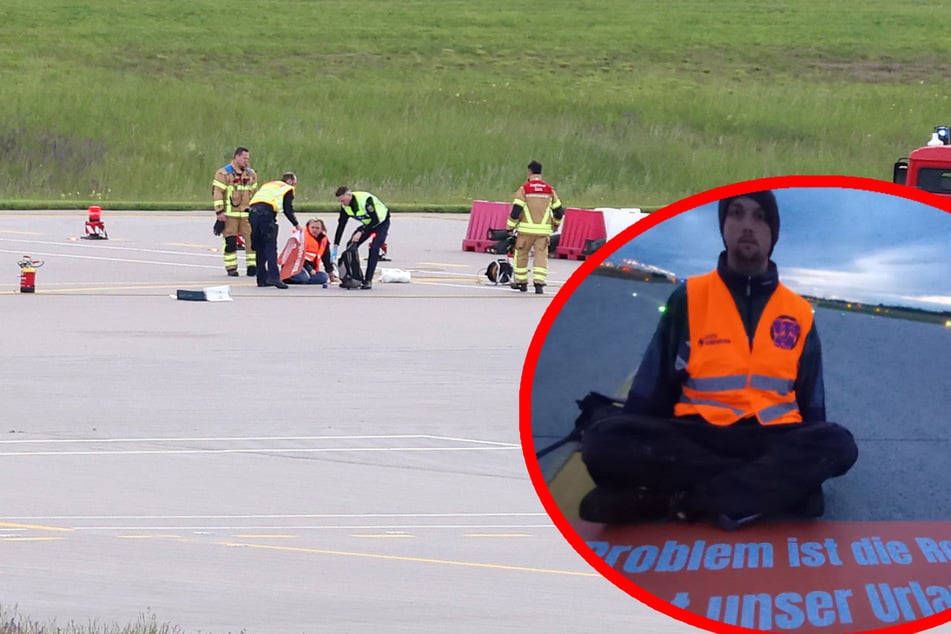 Münchner Flughafen dicht! Klimaaktivisten kleben sich auf Rollbahnen fest