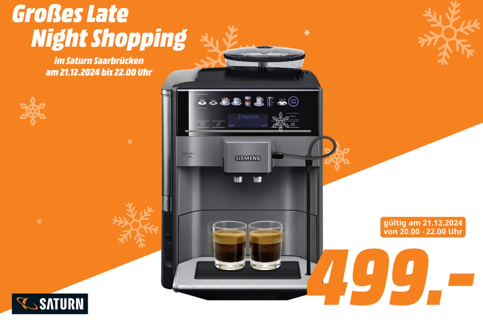 Siemens-Kaffeevollautomat für 499 Euro.