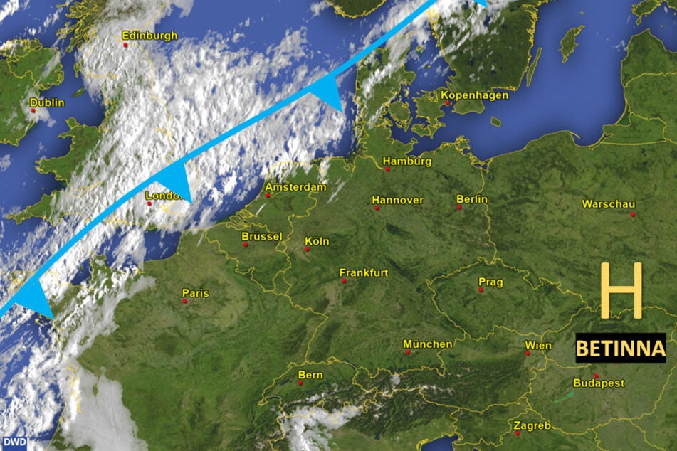 Satellitenbild von Mitteleuropa vom 2. Juli 2025, 8 Uhr.