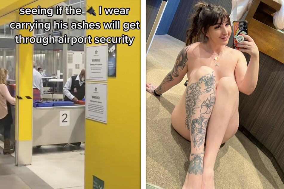 Sarah Button versuchte ihren verstorbenen Freund in seiner Anal-Urne durch eine Sicherheitskontrolle am Flughafen mitzunehmen.