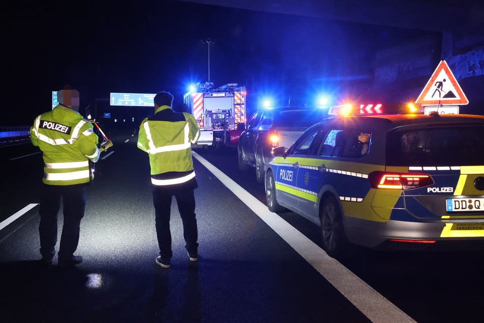 Großes Polizeiaufgebot auf der A4 in Chemnitz: In der Nacht auf Mittwoch wurde hier ein lebloser Mann gefunden.