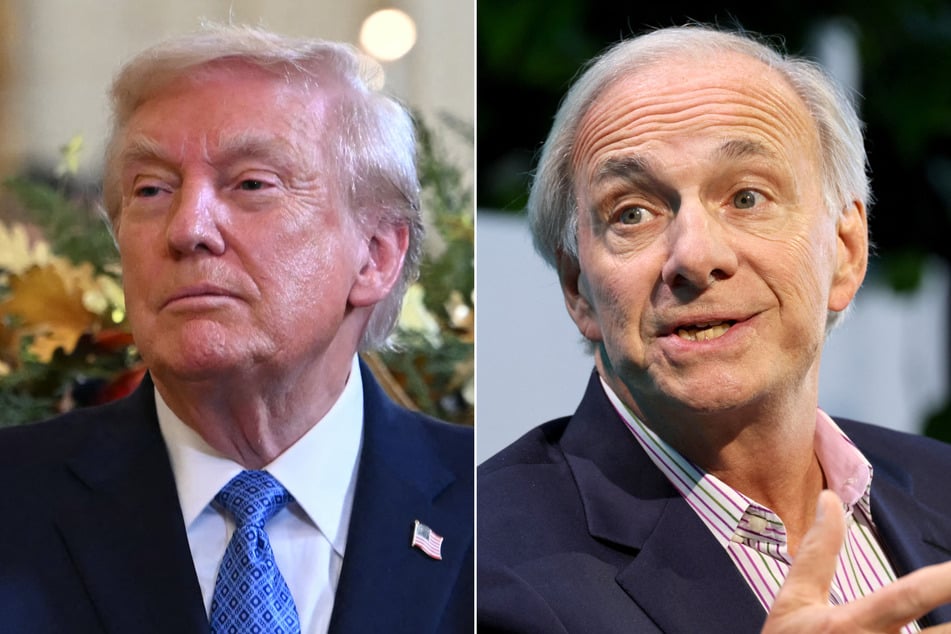Billionaire hedge fund manager Ray Dalio (r.) and his wife will help fund President Donald Trump's investment accounts for children.