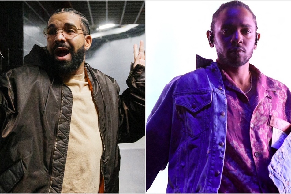 Kendrick Lamar shocked fans by releasing another fiery diss track against Drake (l).