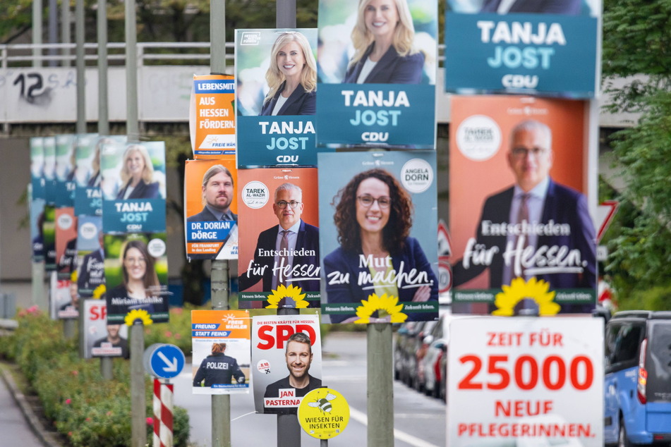 Wahlplakate in Hessen.