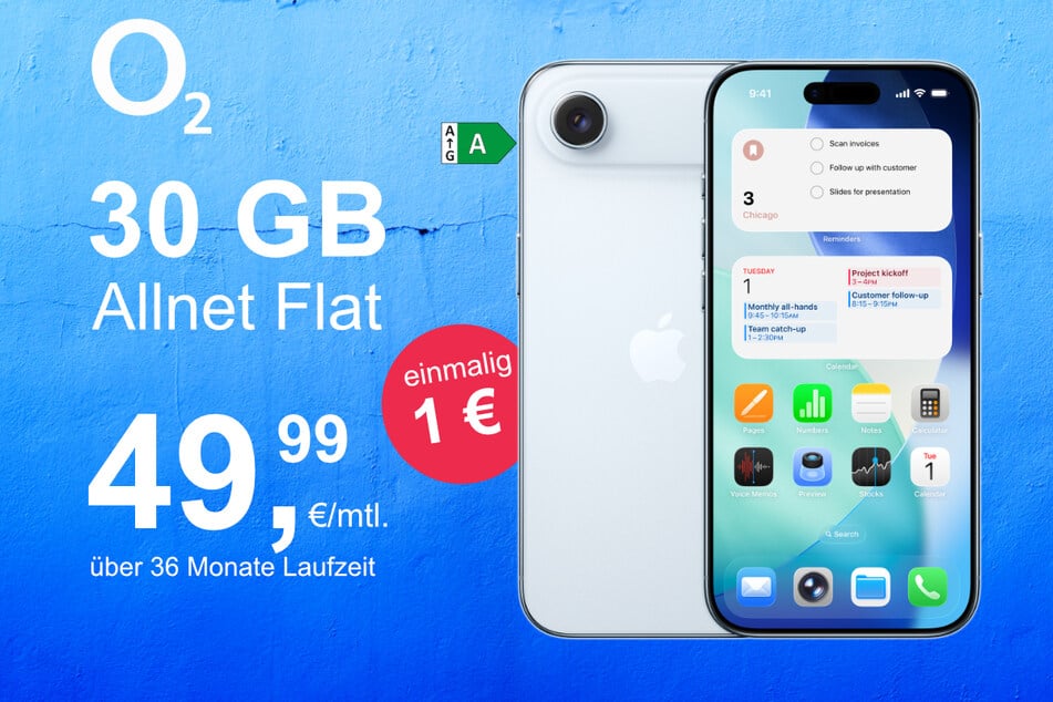 Das neue iPhone 17 inkl. 30 GB Datenvolumen für nur 1 Euro exklusiv bei o2.