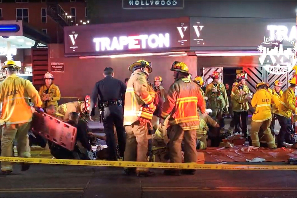 Car plows into crowd of people queuing outside Los Angeles club, injuring dozens