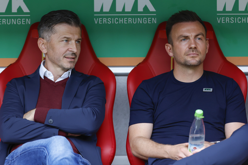 Marinko Jurendic (45, l.) und Enrico Maaßen (39) saßen beim Spiel gegen Darmstadt 98 zum letzten Mal gemeinsam auf der Trainerbank.