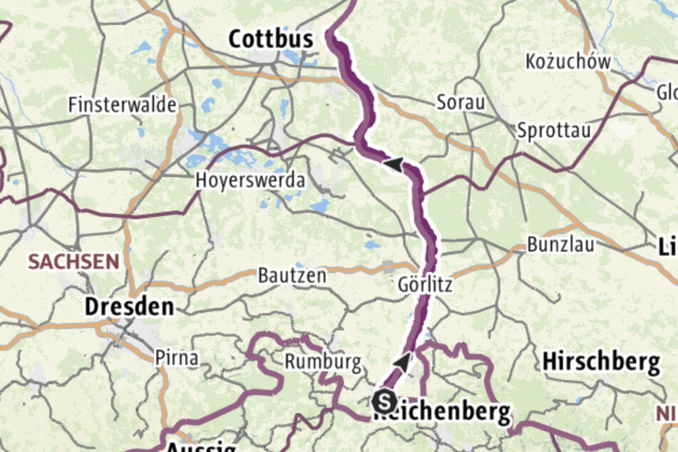 Hier verläuft der Oder-Neiße-Radweg.