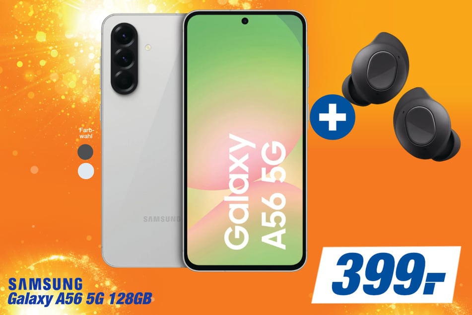 Samsung Galaxy A56 5G (128 GB) plus Samsung Galaxy Buds FE
für 399 Euro.