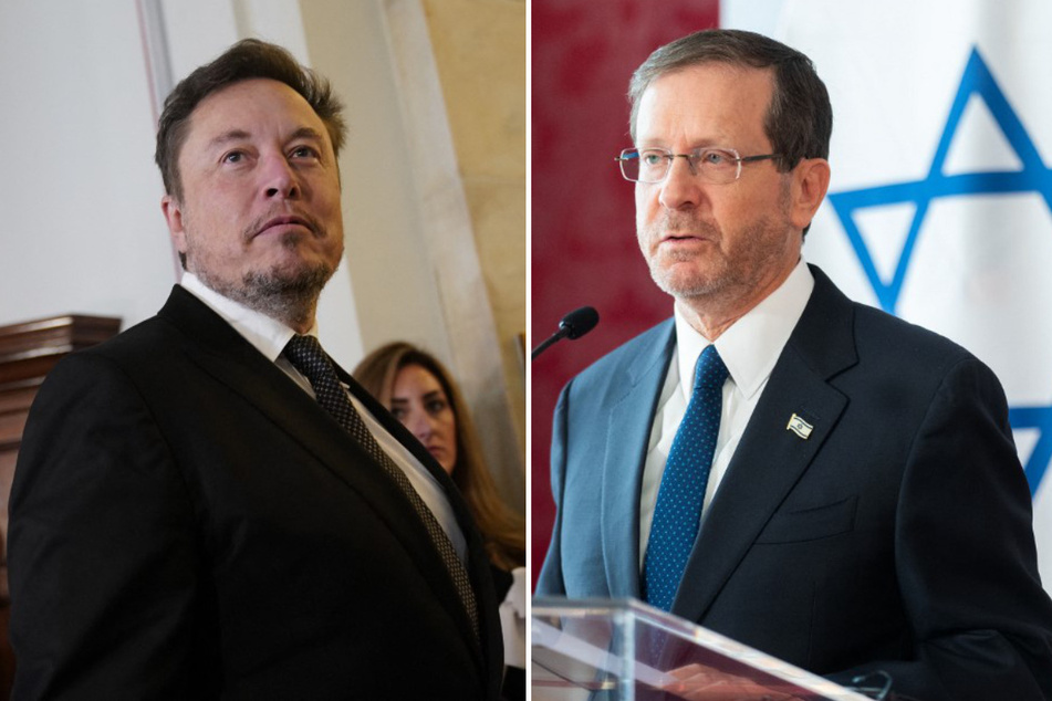 Elon Musk (l.) is set to meet with Israeli President Isaac Herzog amid reports of rising hate speech on X.