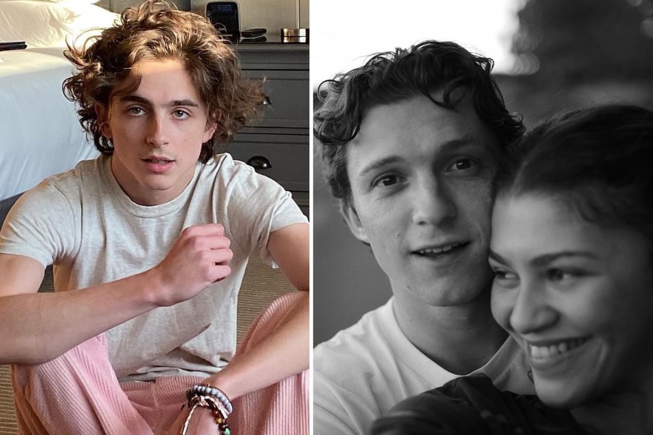 Timothée Chalamet (l.) gushed over his Dune co-star Zendaya and her boyfriend, Tom Holland, while chatting with GQ.