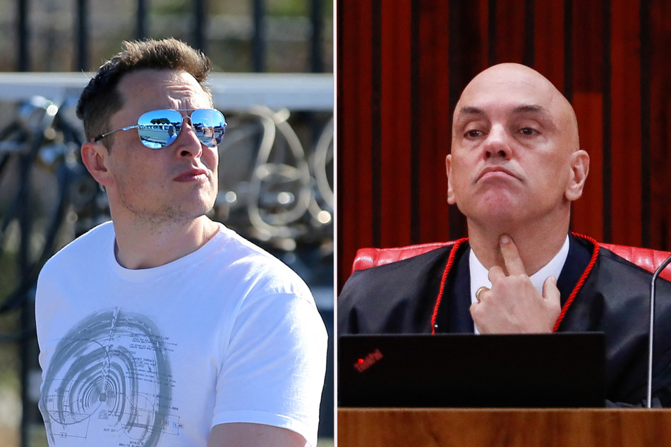 Brazilian Supreme Court Judge Alexandre de Moraes (r.) has ordered an investigation into Elon Musk after the X owner accused him of censorship.