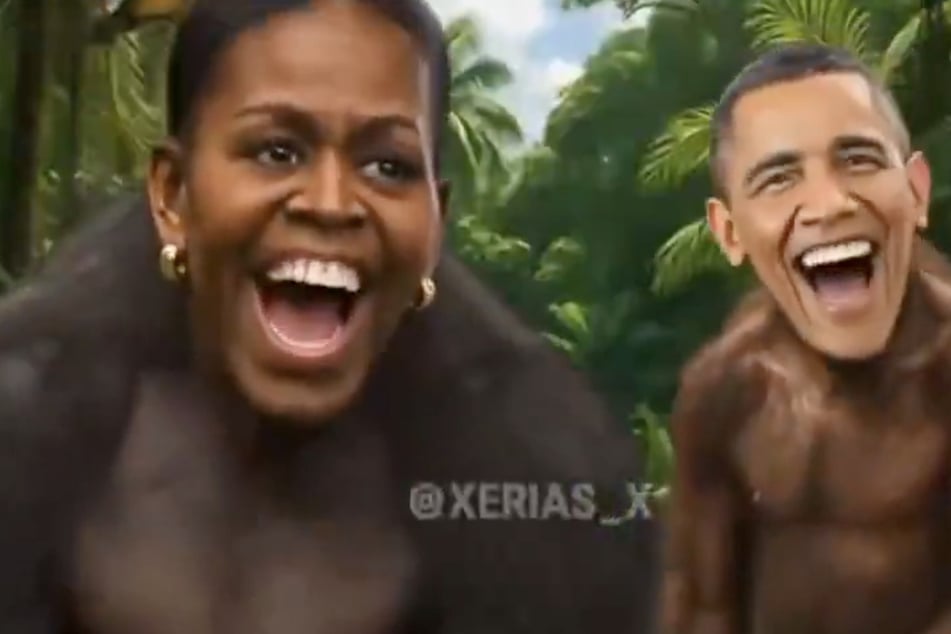 Trump sparks outrage with blatantly racist video of Barack and Michelle Obama