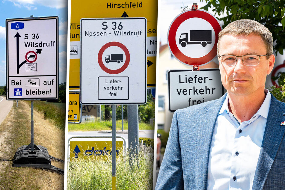 Wenn Laster den Autobahn-Stau verlassen: Schilder-Irrsinn am Kreisverkehr!