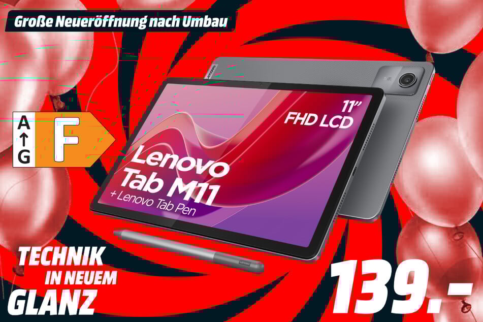 Lenovo-Tablet Tab M11 mit Lenovo Digital Pen für 139 Euro.