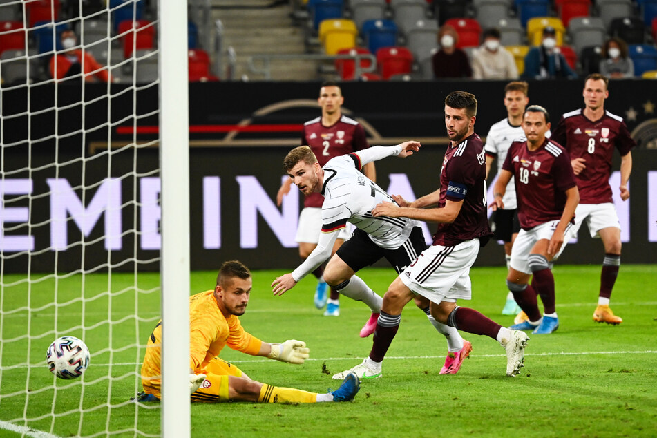 Timo Werner (25, 2.v.l.) erzielte für Deutschland in 42 Länderspielen 16 Tore und gab drei Vorlagen.