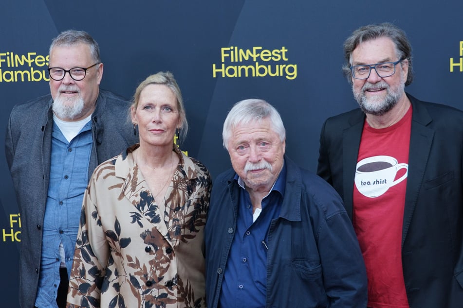 Von links nach rechts: Drehbuchautor Dirk Kämper, Pamela Biermann, Wolf Biermann und Regisseur Jens Meurer.