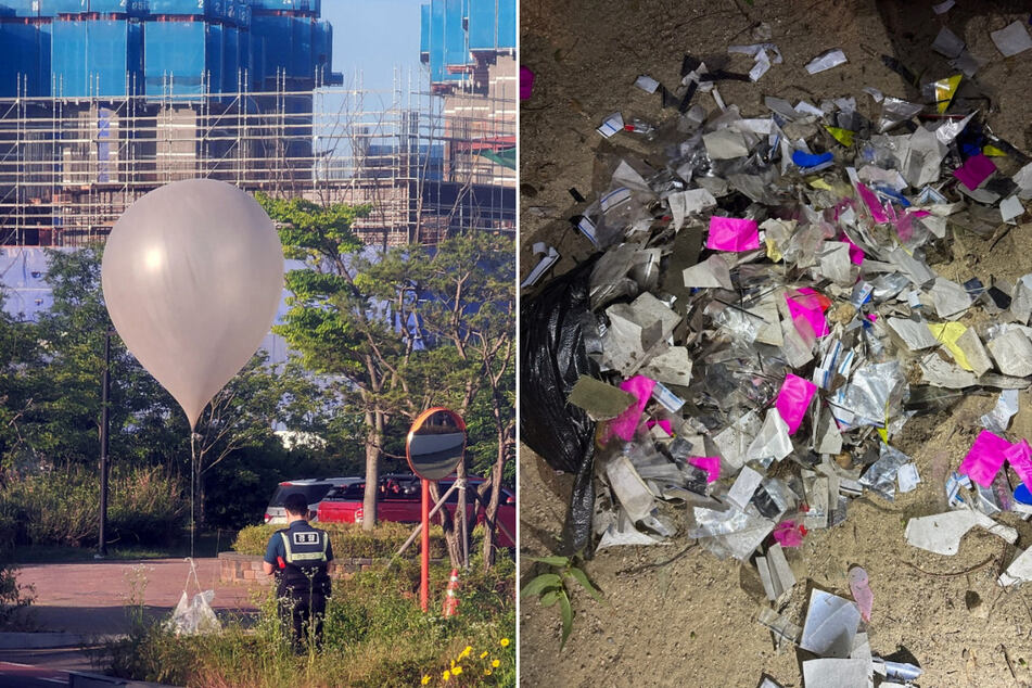 Hundreds of balloons landing in South Korea contain what appears to be garbage.