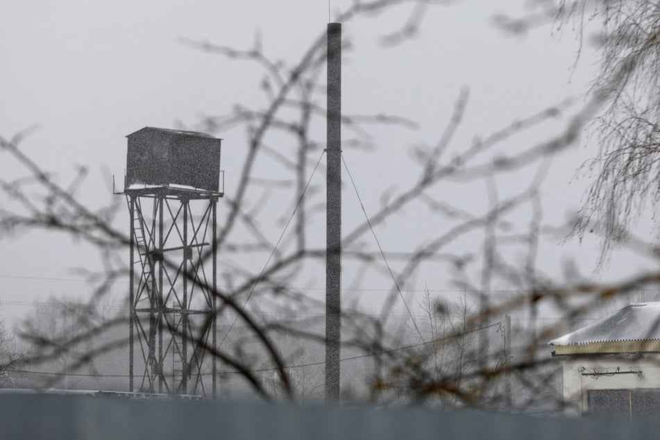 A prison tower stands out at the IK-2 penal colony.