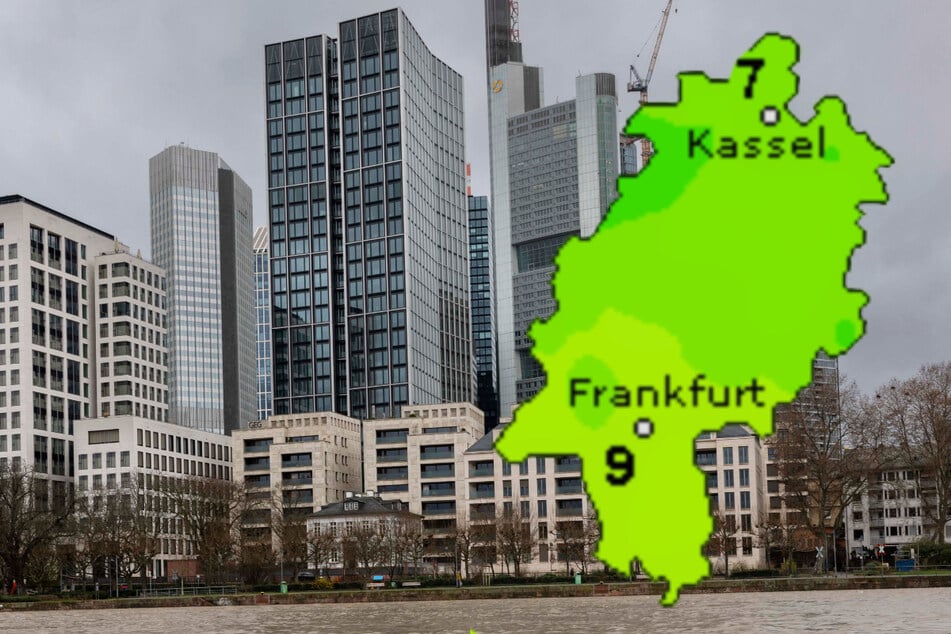 Der Freitag in Frankfurt und Hessen soll bewölkt und regnerisch werden, dazu sagt der Dienst Wetteronline.de (Grafik) 7 bis 9 Grad in der Spitze voraus, der Deutsche Wetterdienst erwartet sogar bis zu 10 Grad.