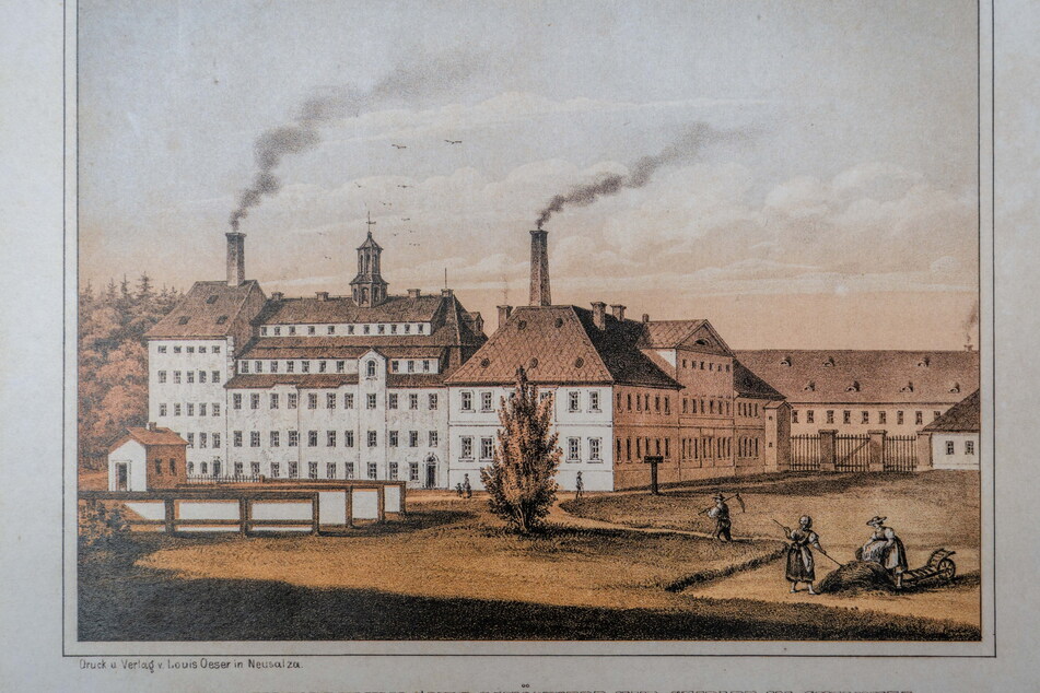 Hier eine Abbildung (1856) der Maschinenfabrik von Louis Schönherr und Seidler.