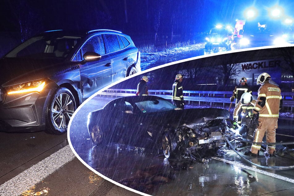 Unfall A4: Heftiger Crash am "Dresdner Tor"! BMW kracht in Familien-Skoda