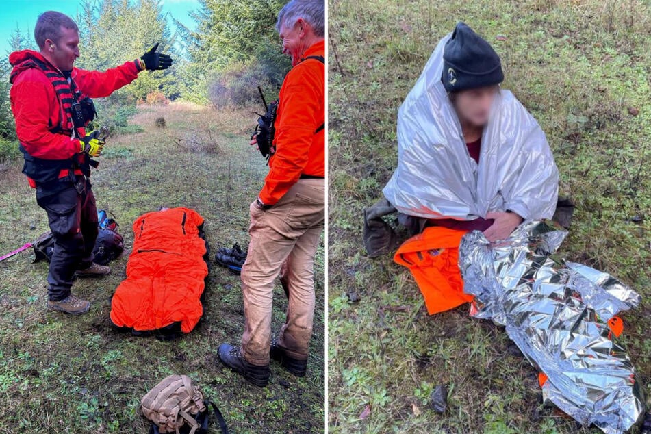 The emergency services had a rescue bag with them for the woman, who was completely hypothermic.