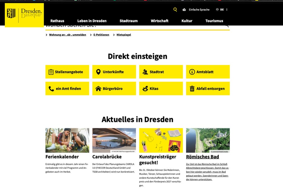 Seit Donnerstagnachmittag kann die Website der Stadt Dresden wieder aufgerufen werden.
