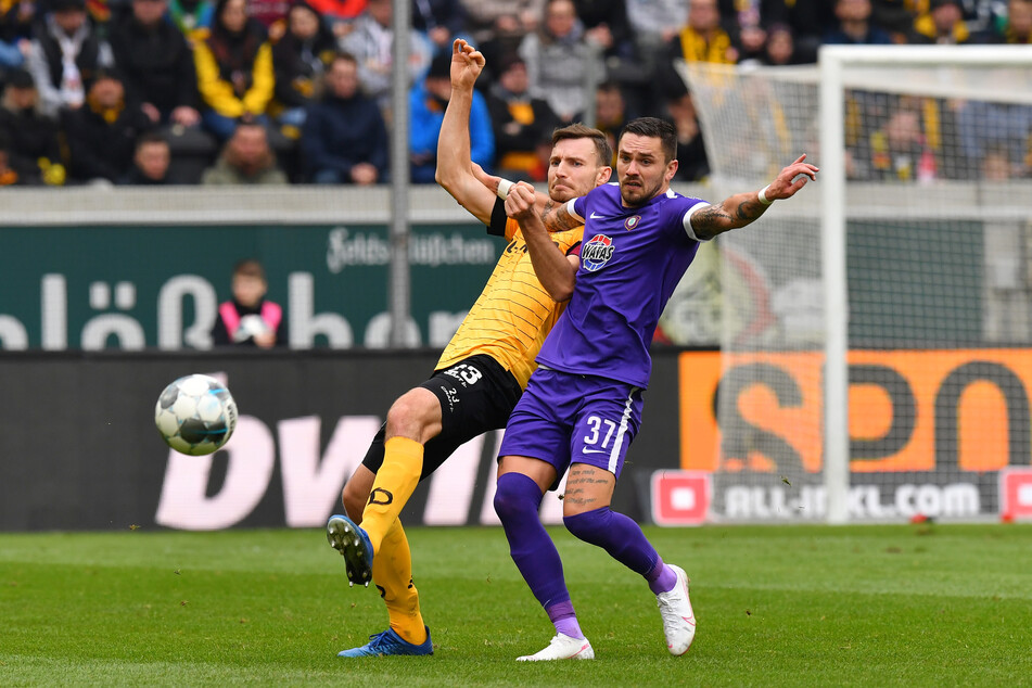 Im März waren Florian Ballas (l.) und Pascal Testroet beim Sachsenderby noch Gegner, jetzt sind sie wieder Vereinskollegen.