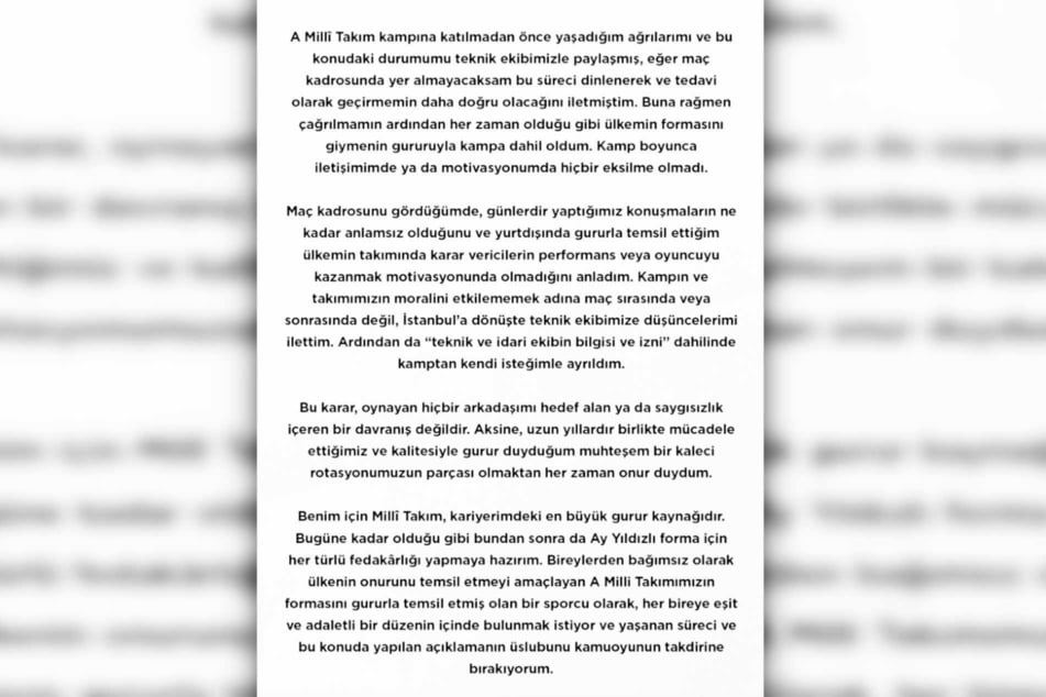 Berke Özer (25) erklärte auf Instagram seine Sicht der Dinge.