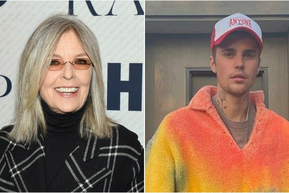 Diane Keaton (l.) portrays Justin's grandmother, who has lost her husband, in the emotional new music video for Ghost, which deals with grief.