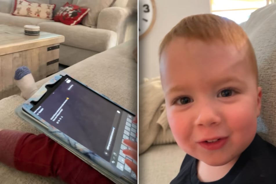 Vater ist völlig baff, als er sieht, was sein Sohn (3) mit dem iPad macht