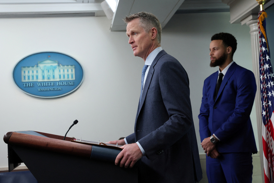 Golden State Warriors head coach Steve Kerr spoke in the White House press briefing room ahead of the ceremony.