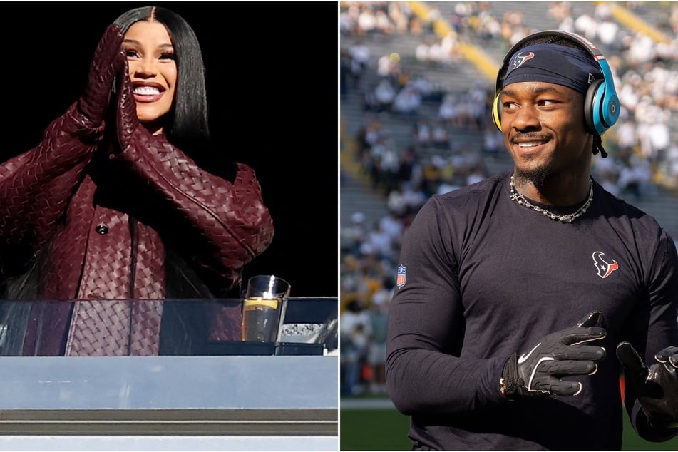 Stefon Diggs (r) thanked Cardi B (l) for her support amid his successful football season.